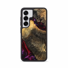 Galaxy S25 Wood Phone Case - Forest (Red, 777804) Drop Protection Ultra Thin