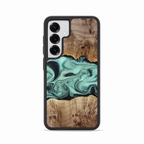 Anti Finger Oil Coating Screen Defense Galaxy S25 Wood Phone Case - Juwan (Green, 772711)
