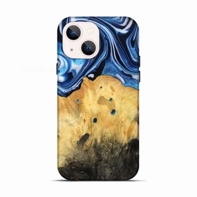 Iphone 13 Wood Live Edge Phone Case - Joselin (Blue, 781232) Case Friendly