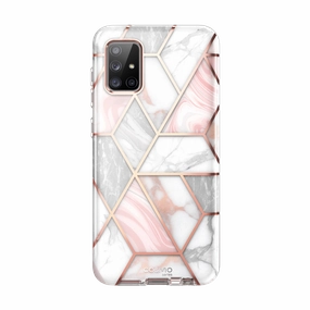 Galaxy A51 5G Cosmo Case - Marble Pink Crystal Clear Screen Self Healing