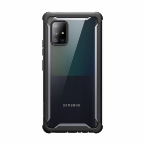 Galaxy A71 5G Ares Clear Rugged Case - Black Smooth Touch Film Easy Apply