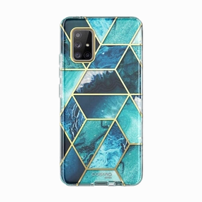 Impact Protection Anti Finger Smudge Galaxy A71 5G Cosmo Case - Ocean Blue