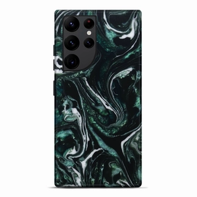 Galaxy S22 Ultra Resinart Live Edge Phone Case - Treva (Green, 781230) Fingerprint Resistant Coating