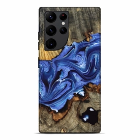 Galaxy S22 Ultra Wood Live Edge Phone Case - Adam (Blue, 776914) Smooth Surface Edge Guard