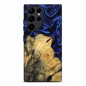 Galaxy S22 Ultra Wood Live Edge Phone Case - Alysha (Blue, 781992) Dustproof Cover