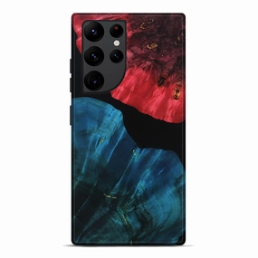 Shockproof Galaxy S22 Ultra Wood Live Edge Phone Case - Angelia (Wood Burl, 781434)