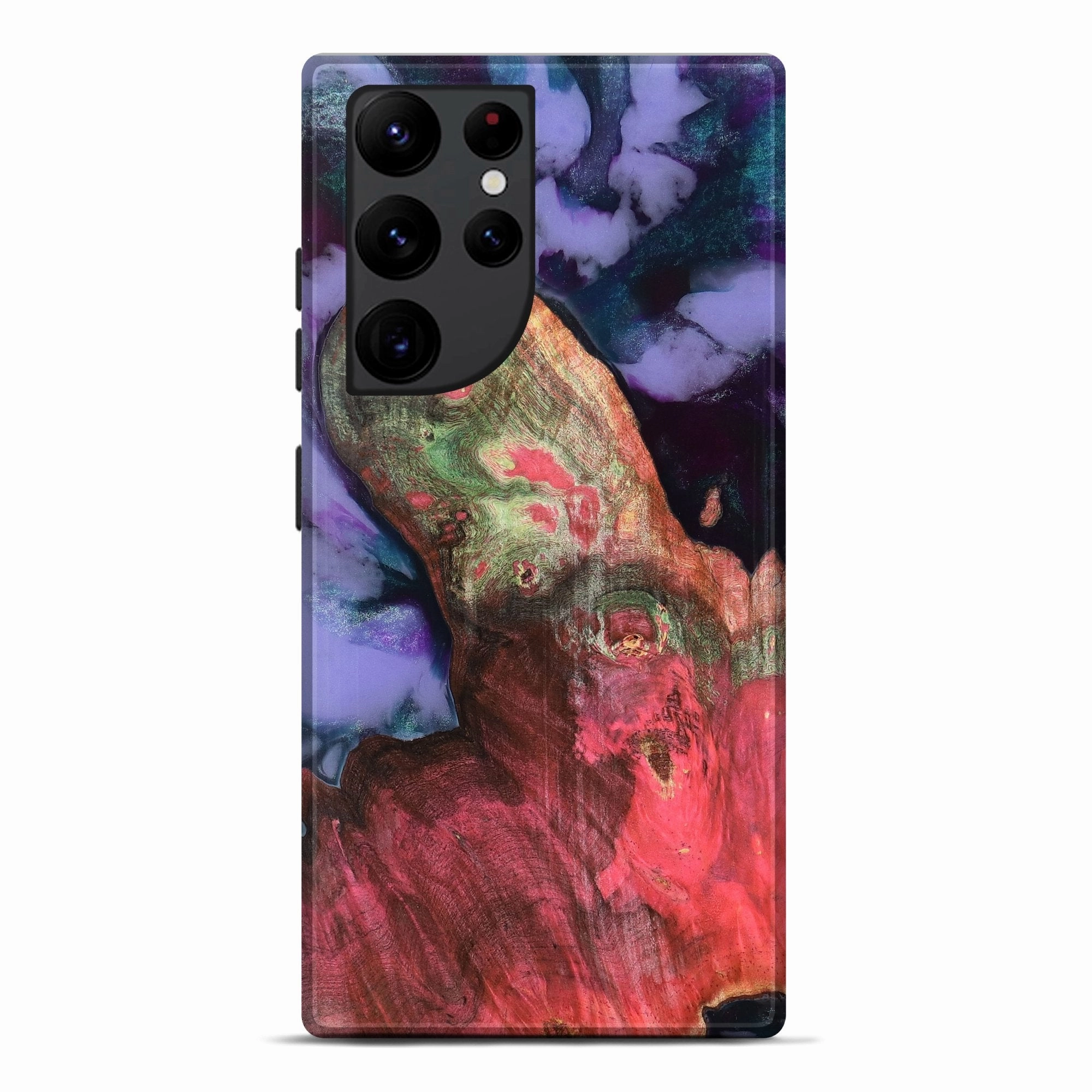 Self Healing Anti Finger Smear Galaxy S22 Ultra Wood Live Edge Phone Case - Ashanti (Purple, 781038)