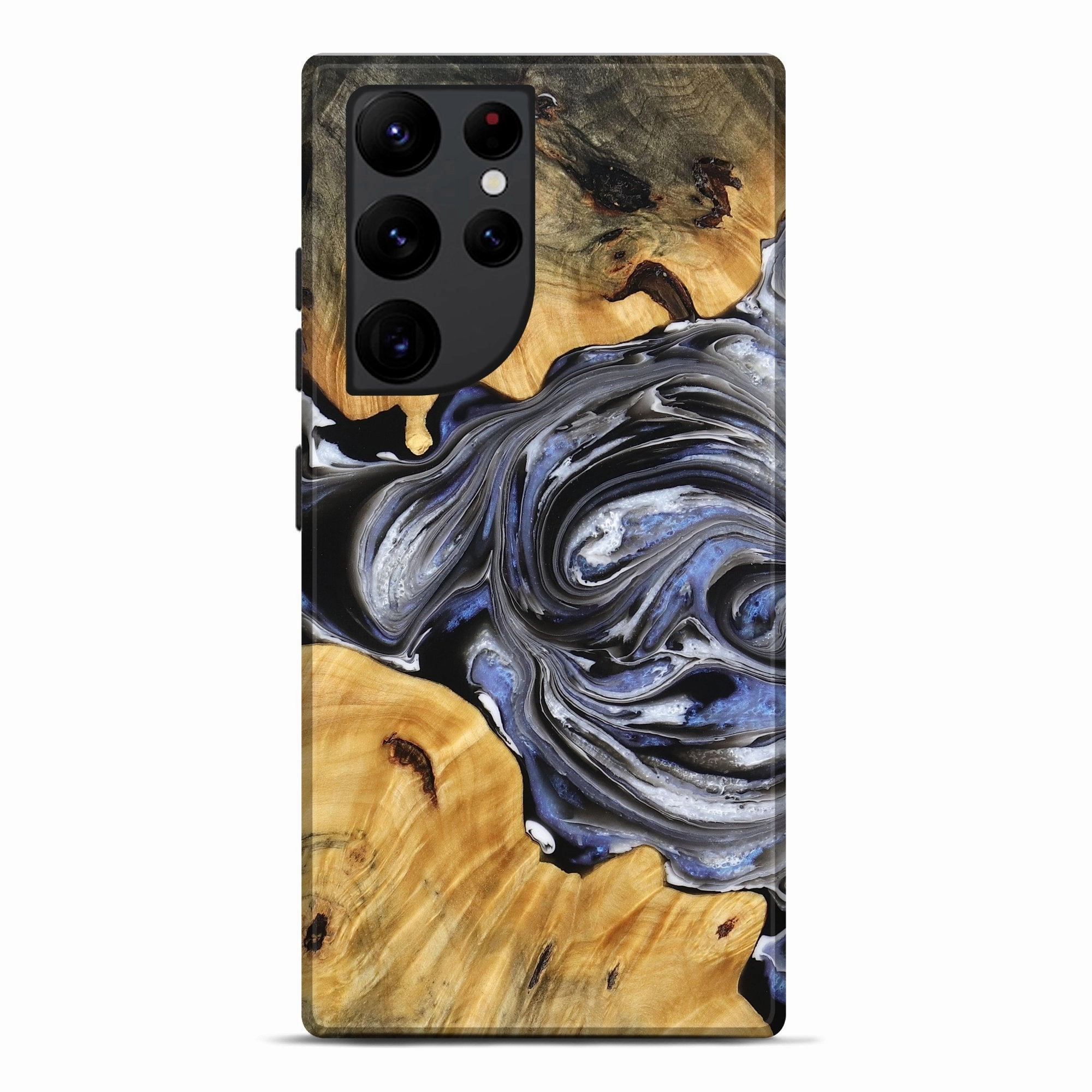 Edge Protection Galaxy S22 Ultra Wood Live Edge Phone Case - Avani (Black & White, 778175)