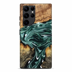Anti Static Film Galaxy S22 Ultra Wood Live Edge Phone Case - Benson (Green, 776435)