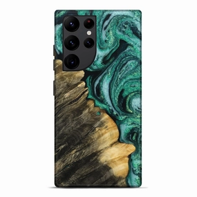 Galaxy S22 Ultra Wood Live Edge Phone Case - Brody (Green, 778509) Anti Finger Smear Anti Shock Screen