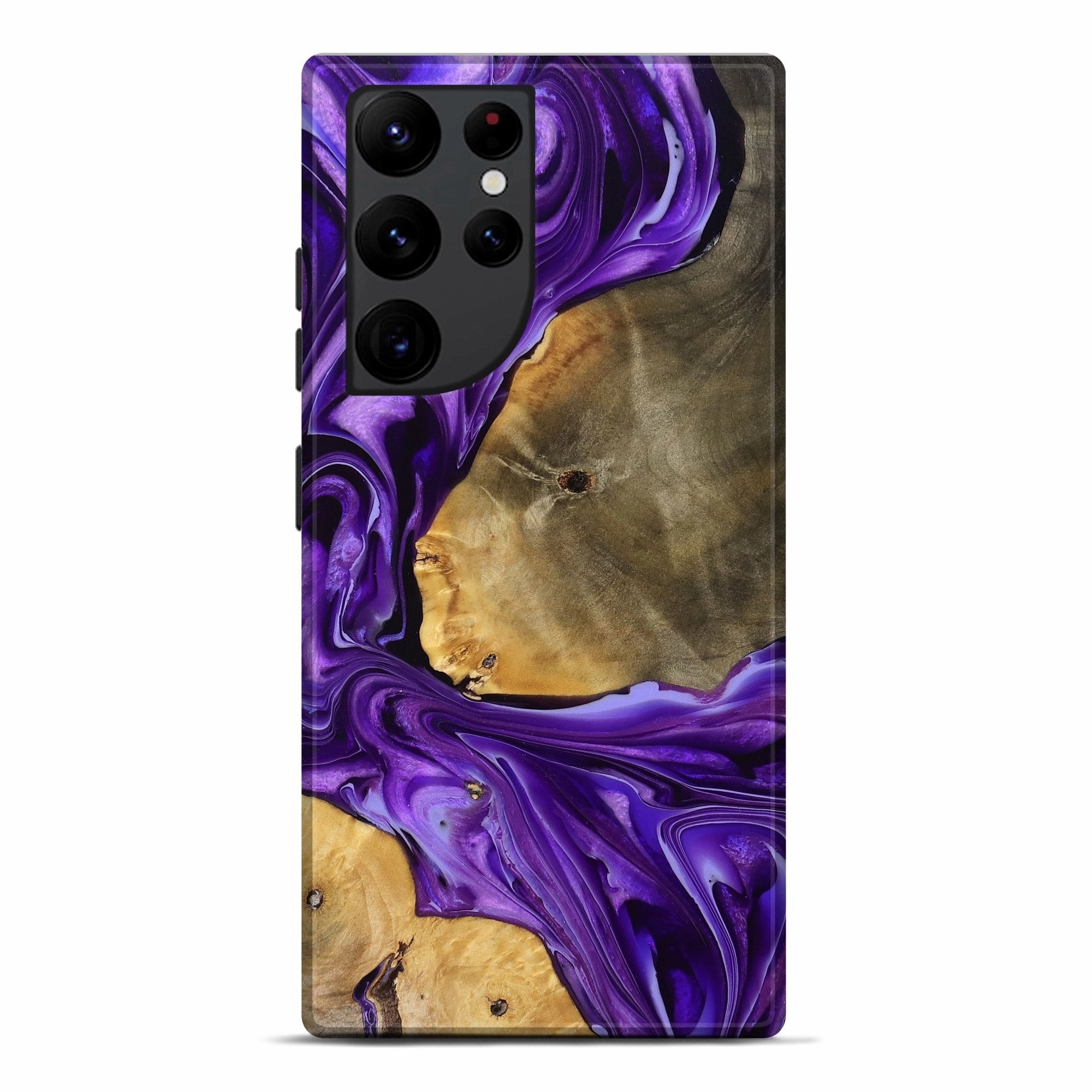 Easy Apply Anti Finger Grease Film Galaxy S22 Ultra Wood Live Edge Phone Case - Callen (Purple, 777376)