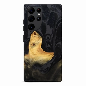 Galaxy S22 Ultra Wood Live Edge Phone Case - Colby (Black & White, 781995) Edge Protection Shock Guard