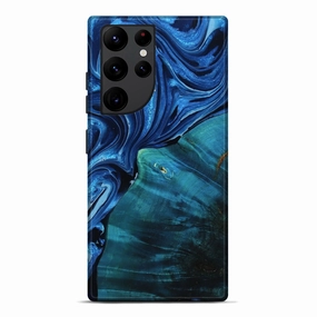 Galaxy S22 Ultra Wood Live Edge Phone Case - Cory (Blue, 781464) Anti Dust Film