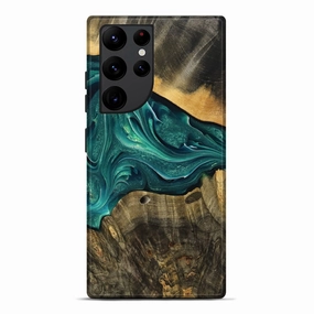 Galaxy S22 Ultra Wood Live Edge Phone Case - Creed (Green, 775970) Anti Yellowing Film Shock Absorption