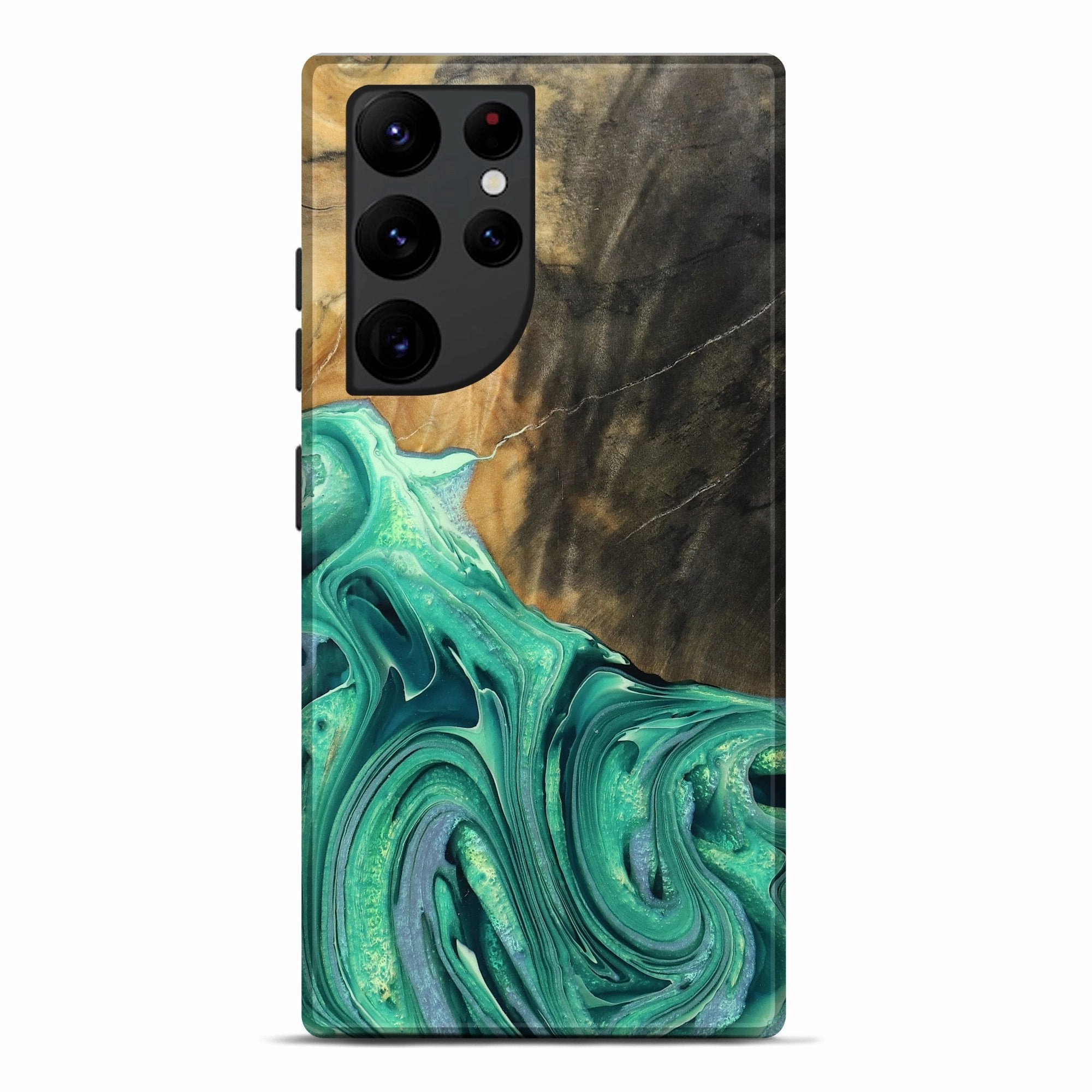 Galaxy S22 Ultra Wood Live Edge Phone Case - Danelle (Green, 769213) Anti Finger Mark Film