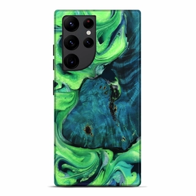 Grip Friendly Galaxy S22 Ultra Wood Live Edge Phone Case - Debbi (Green, 781461)