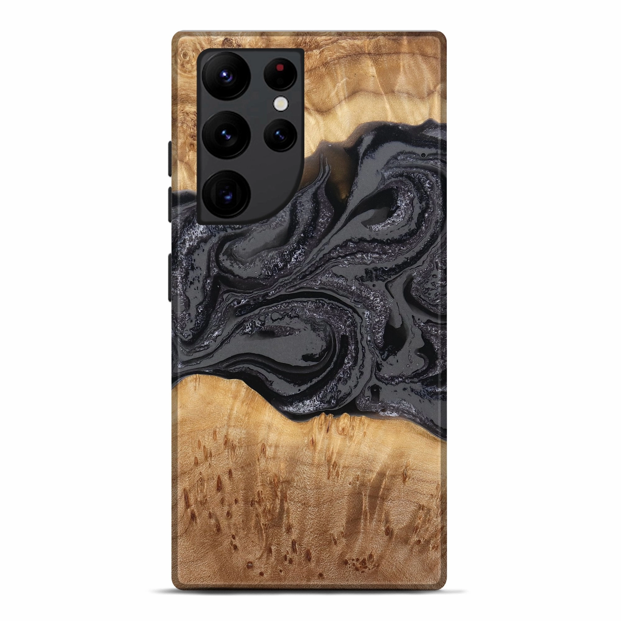 HD Screen Protector Fingerprint Resistant Coating Galaxy S22 Ultra Wood Live Edge Phone Case - Dionne (Black & White, 778503)