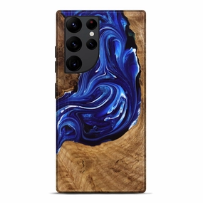 Galaxy S22 Ultra Wood Live Edge Phone Case - Earline (Blue, 775611) Smooth Touch Film