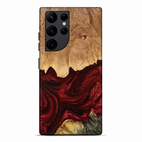 Galaxy S22 Ultra Wood Live Edge Phone Case - Eddie (Red, 775962) Anti Dust Shock Guard