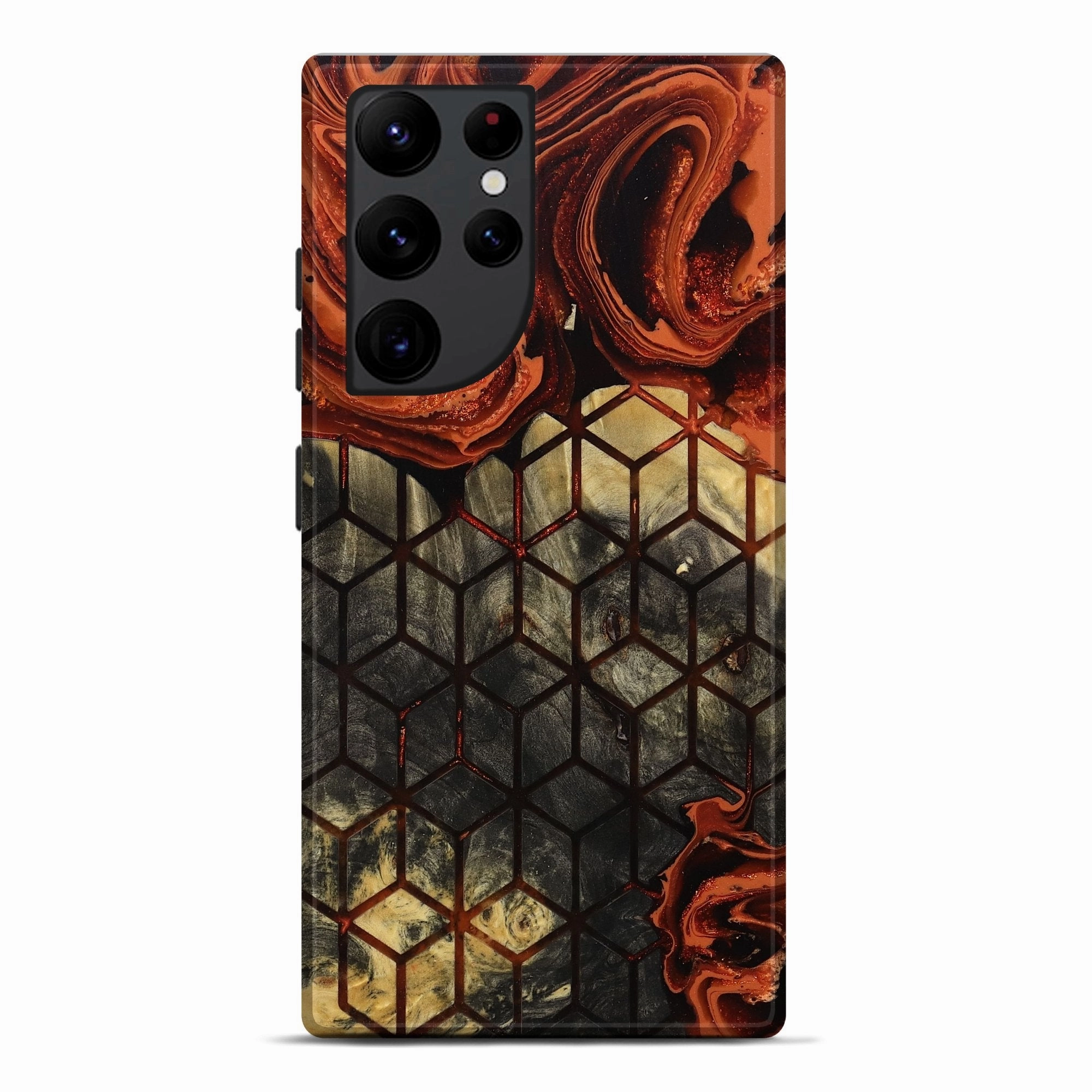 Ultra Thin Scratch Proof Glass Galaxy S22 Ultra Wood Live Edge Phone Case - Elisha (Pattern, 781452)