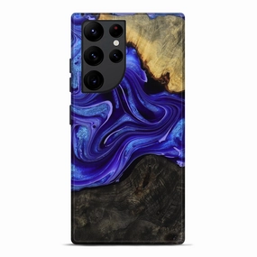 Galaxy S22 Ultra Wood Live Edge Phone Case - Finley (Purple, 777381) Anti Spy