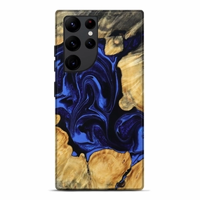 Tempered Glass High Transparency Galaxy S22 Ultra Wood Live Edge Phone Case - General (Blue, 782001)
