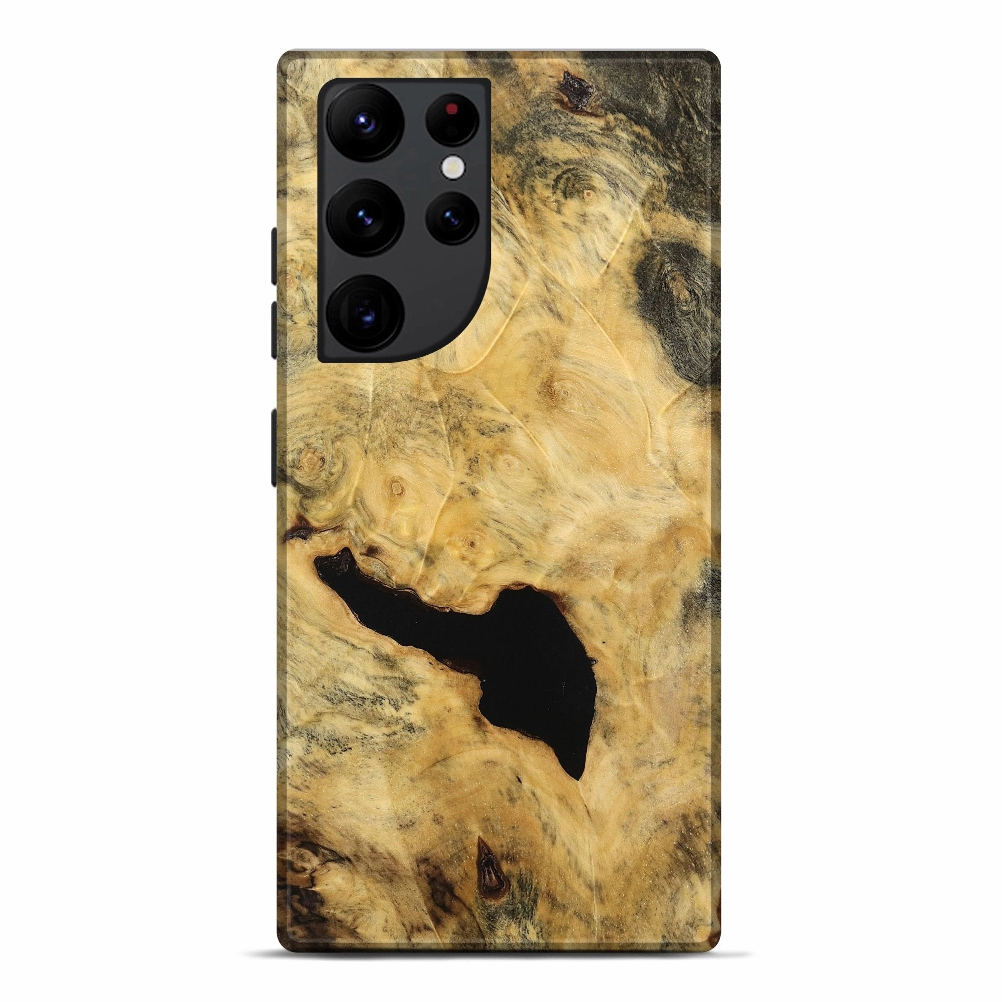 Galaxy S22 Ultra Wood Live Edge Phone Case - Gust (Wood Burl, 773713) Tempered Screen Protector Edge to Edge Protection