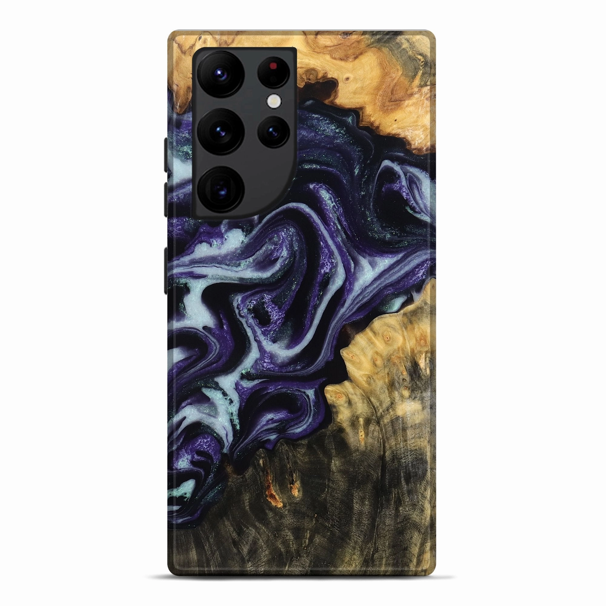 Galaxy S22 Ultra Wood Live Edge Phone Case - Hal (Purple, 781019) Fingerprint Resistant Screen Anti Yellowing Film