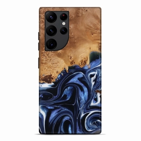 Slim Screen Protector Anti Oil Film Galaxy S22 Ultra Wood Live Edge Phone Case - Haley (Blue, 778101)