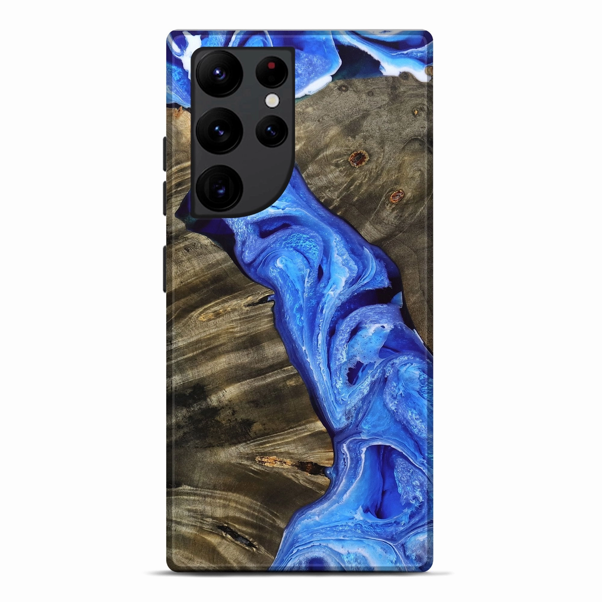 Galaxy S22 Ultra Wood Live Edge Phone Case - Hallie (Blue, 776912) Protective Film