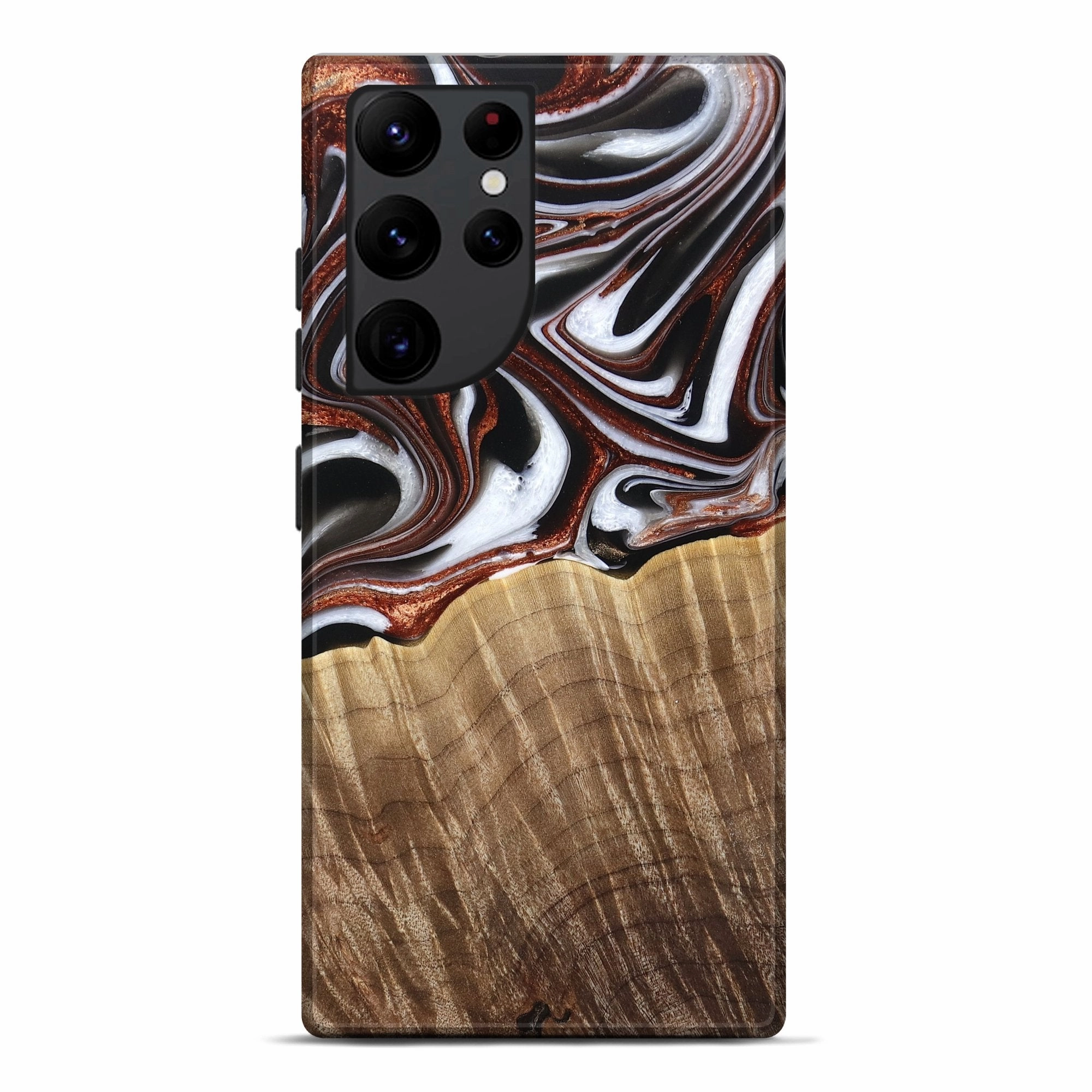 Galaxy S22 Ultra Wood Live Edge Phone Case - Jakai (Black & White, 761660) Screen Defense High Transparency