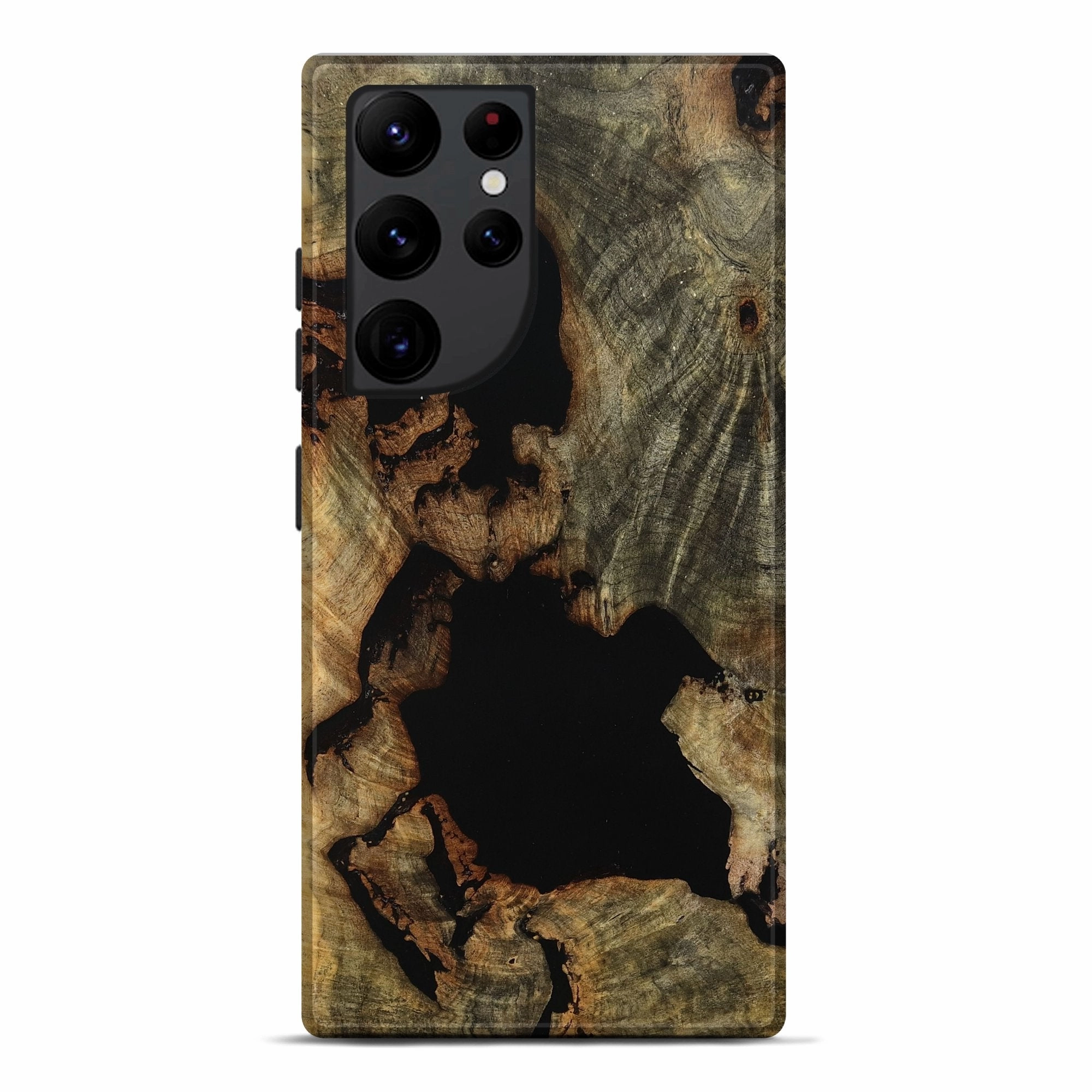 Shatterproof Glass Anti Yellowing Galaxy S22 Ultra Wood Live Edge Phone Case - Jasmine (Wood Burl, 773731)