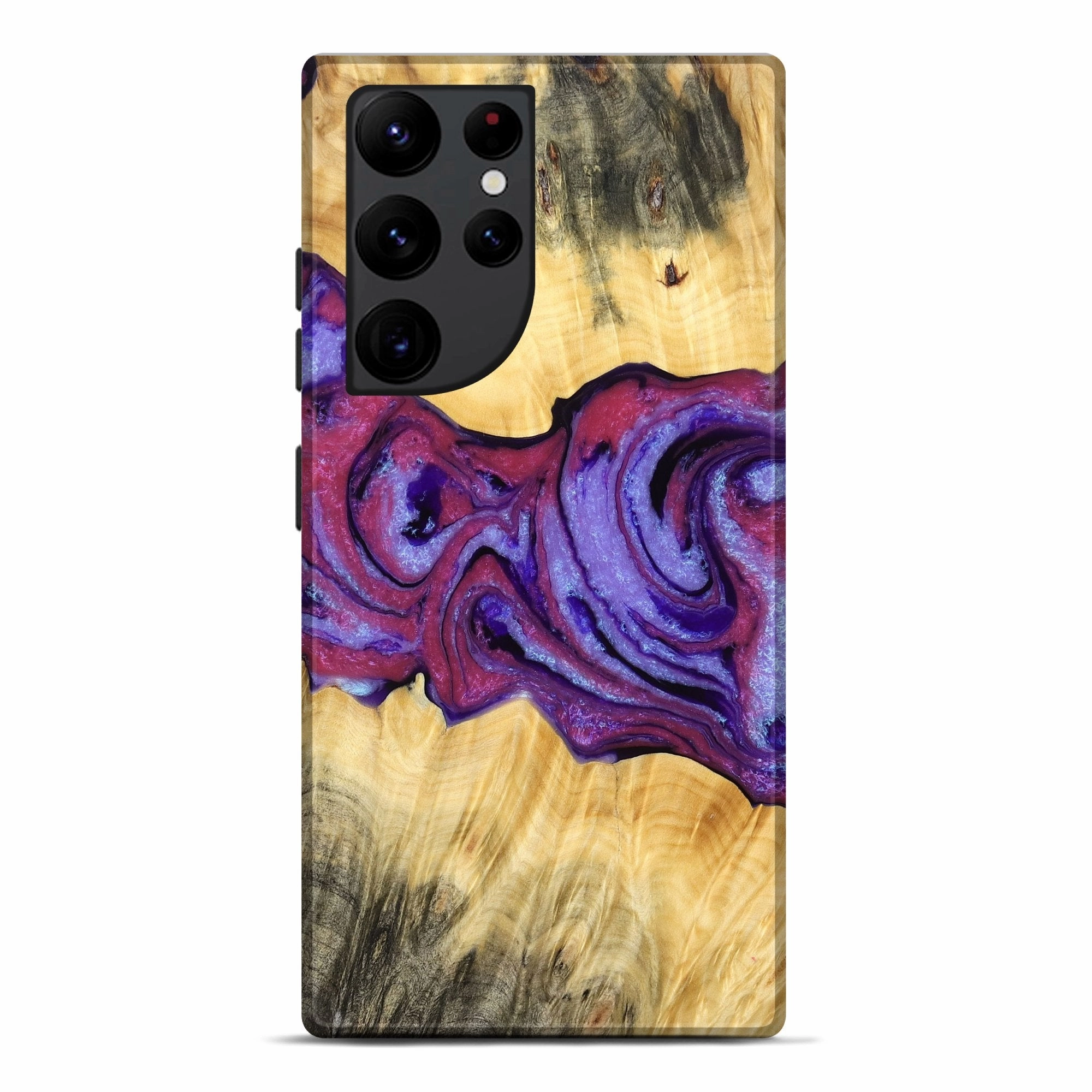 Galaxy S22 Ultra Wood Live Edge Phone Case - Kaleigh (Purple, 776750) Shock Guard