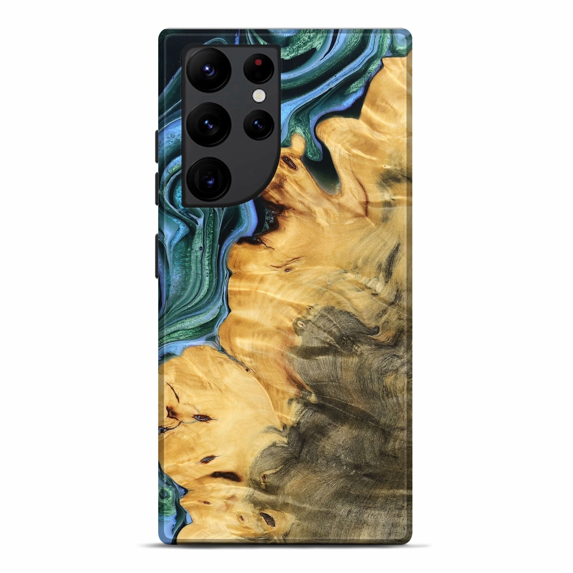 Anti Finger Smear Anti Yellowing Film Galaxy S22 Ultra Wood Live Edge Phone Case - Karol (Green, 778751)