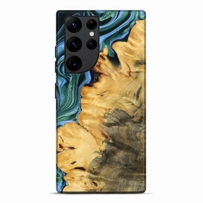Anti Finger Smear Anti Yellowing Film Galaxy S22 Ultra Wood Live Edge Phone Case - Karol (Green, 778751)