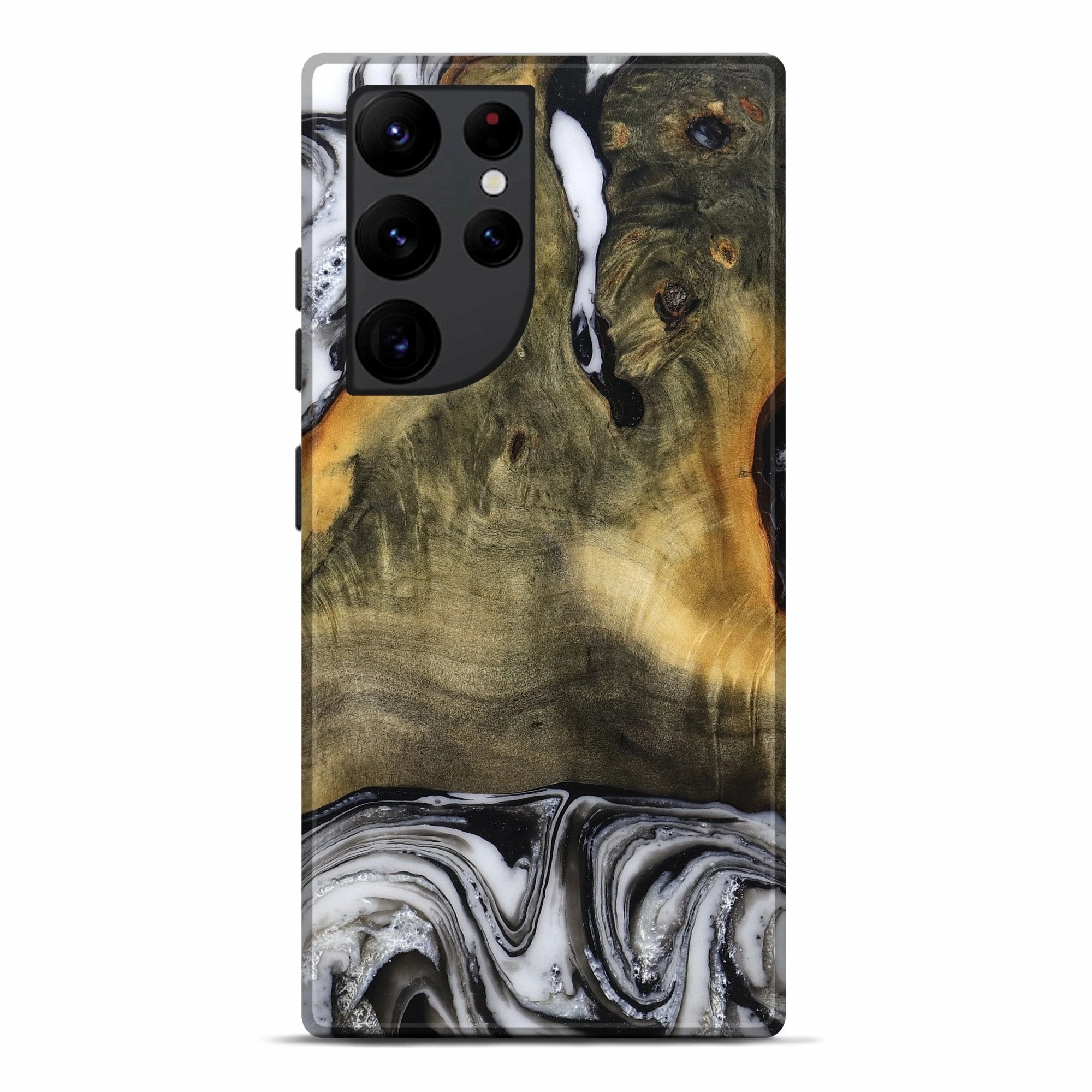 Anti Fingerprint Film Galaxy S22 Ultra Wood Live Edge Phone Case - Kyree (Black & White, 779767)