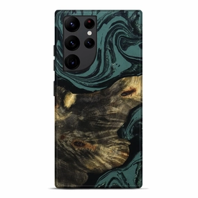 Galaxy S22 Ultra Wood Live Edge Phone Case - Lulu (Green, 782004) Anti Fog