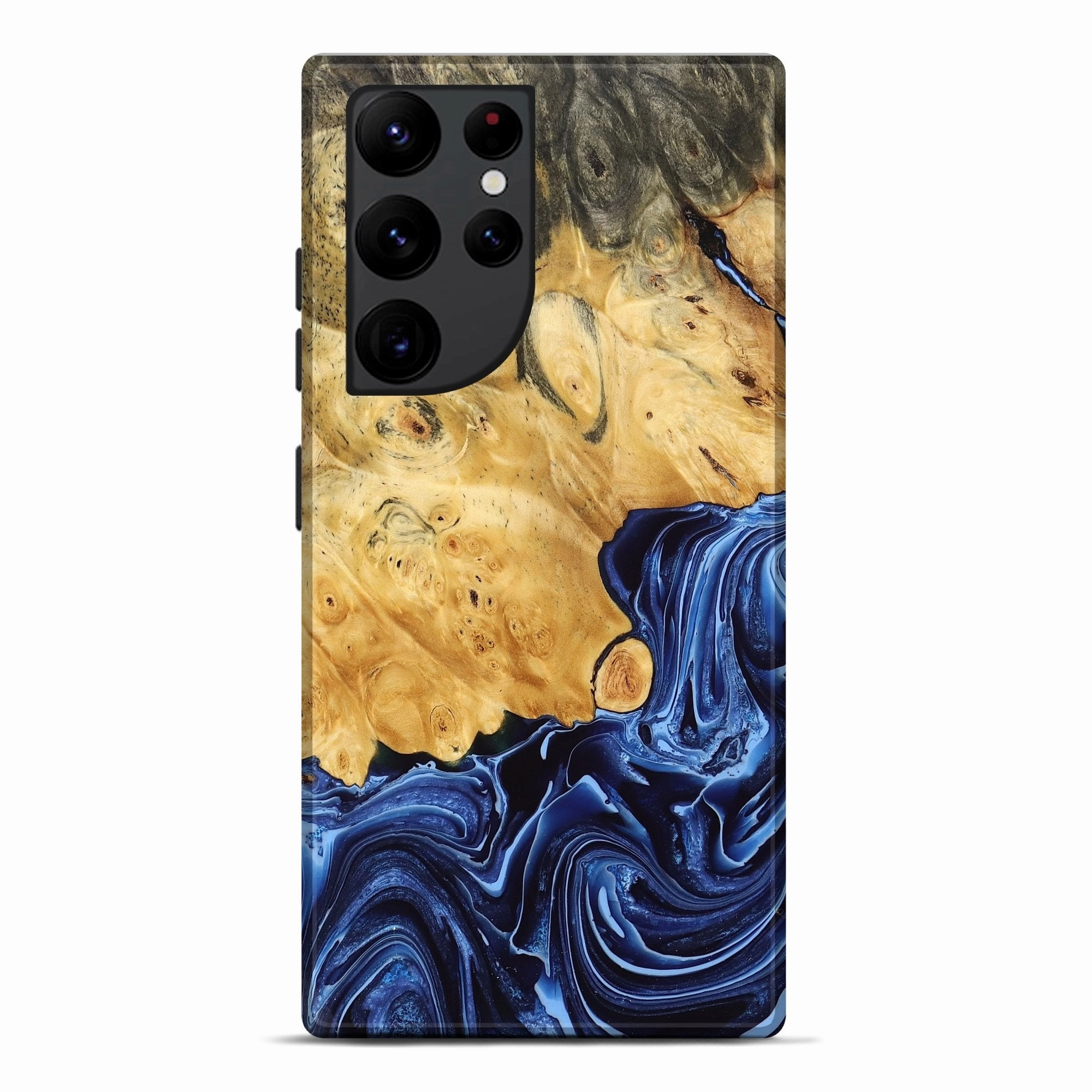 Protective Layer Protective Screen Galaxy S22 Ultra Wood Live Edge Phone Case - Lyndsay (Blue, 768635)