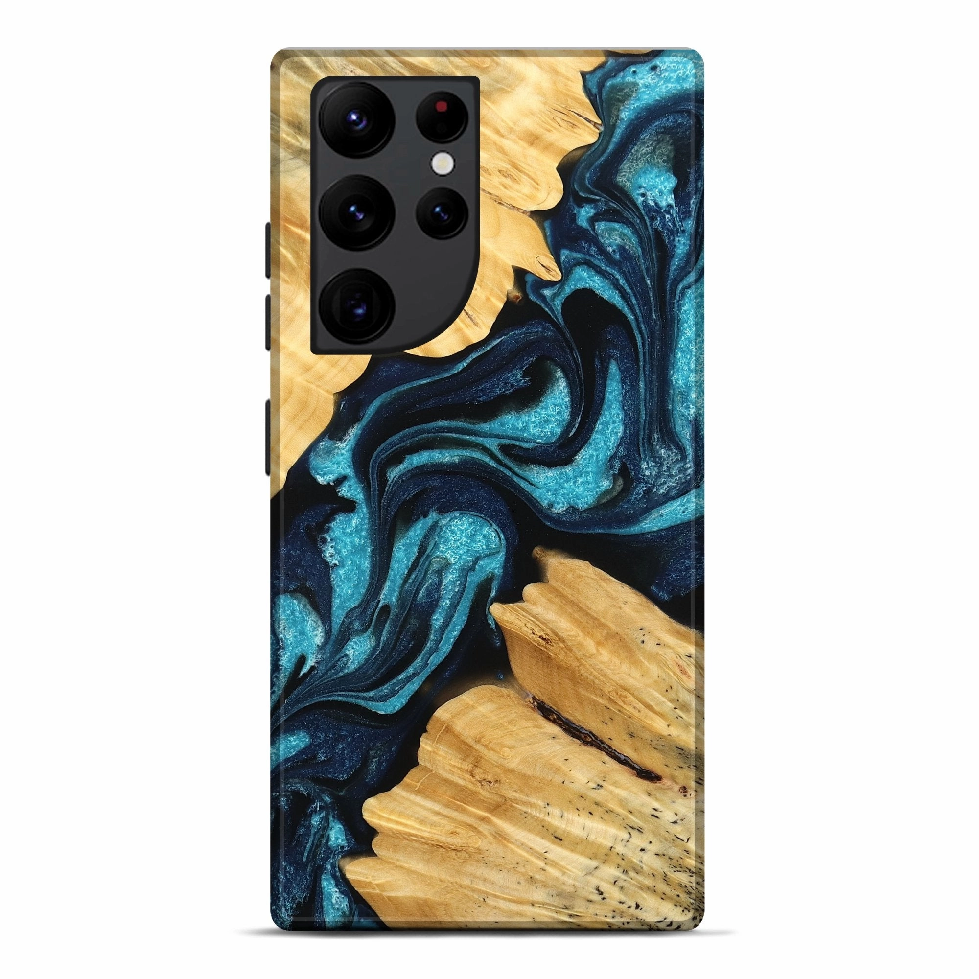 Galaxy S22 Ultra Wood Live Edge Phone Case - Manilla (Blue, 776898) Anti Finger Mark Film