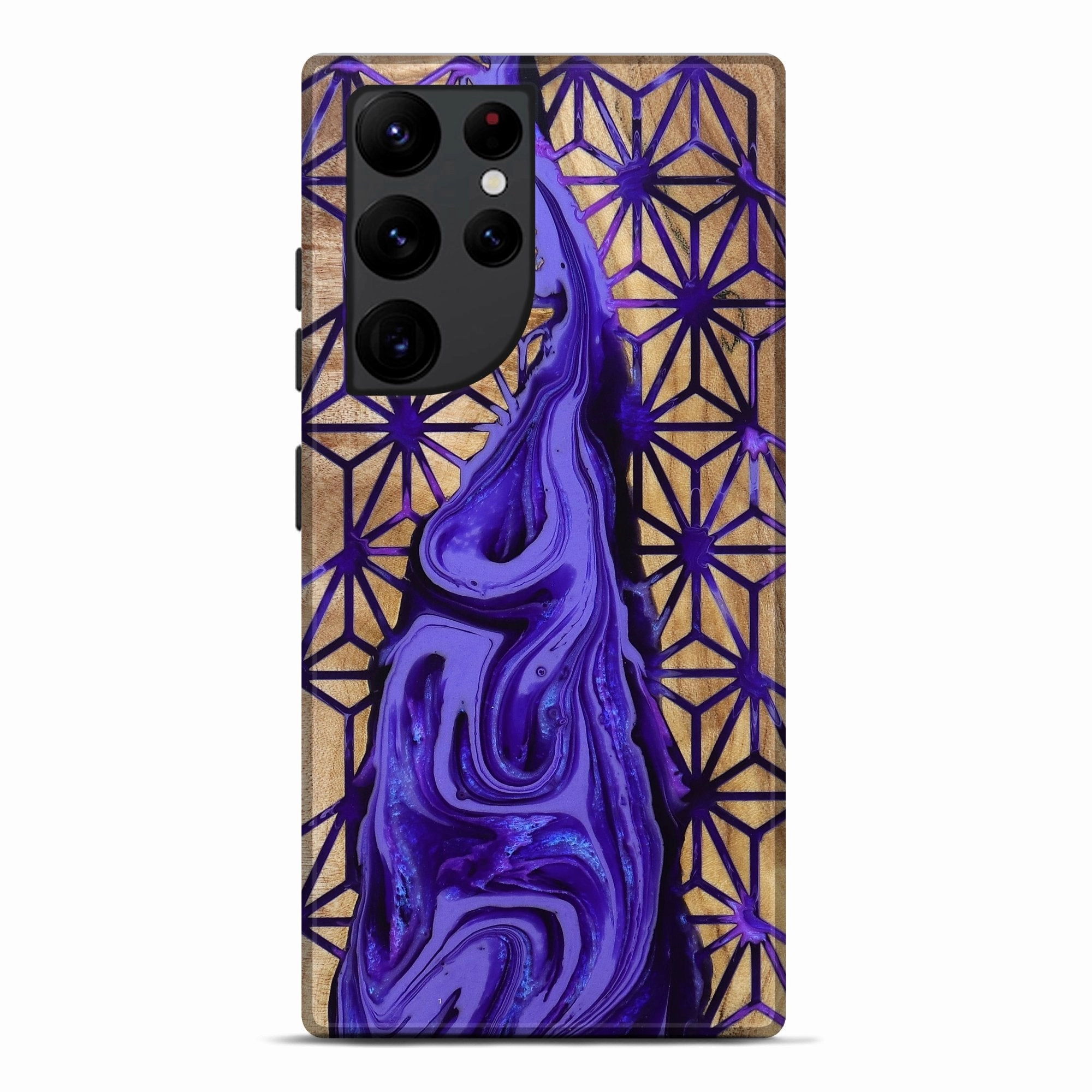 Tempered Glass Shock Proof Film Galaxy S22 Ultra Wood Live Edge Phone Case - Mathew (Pattern, 779190)