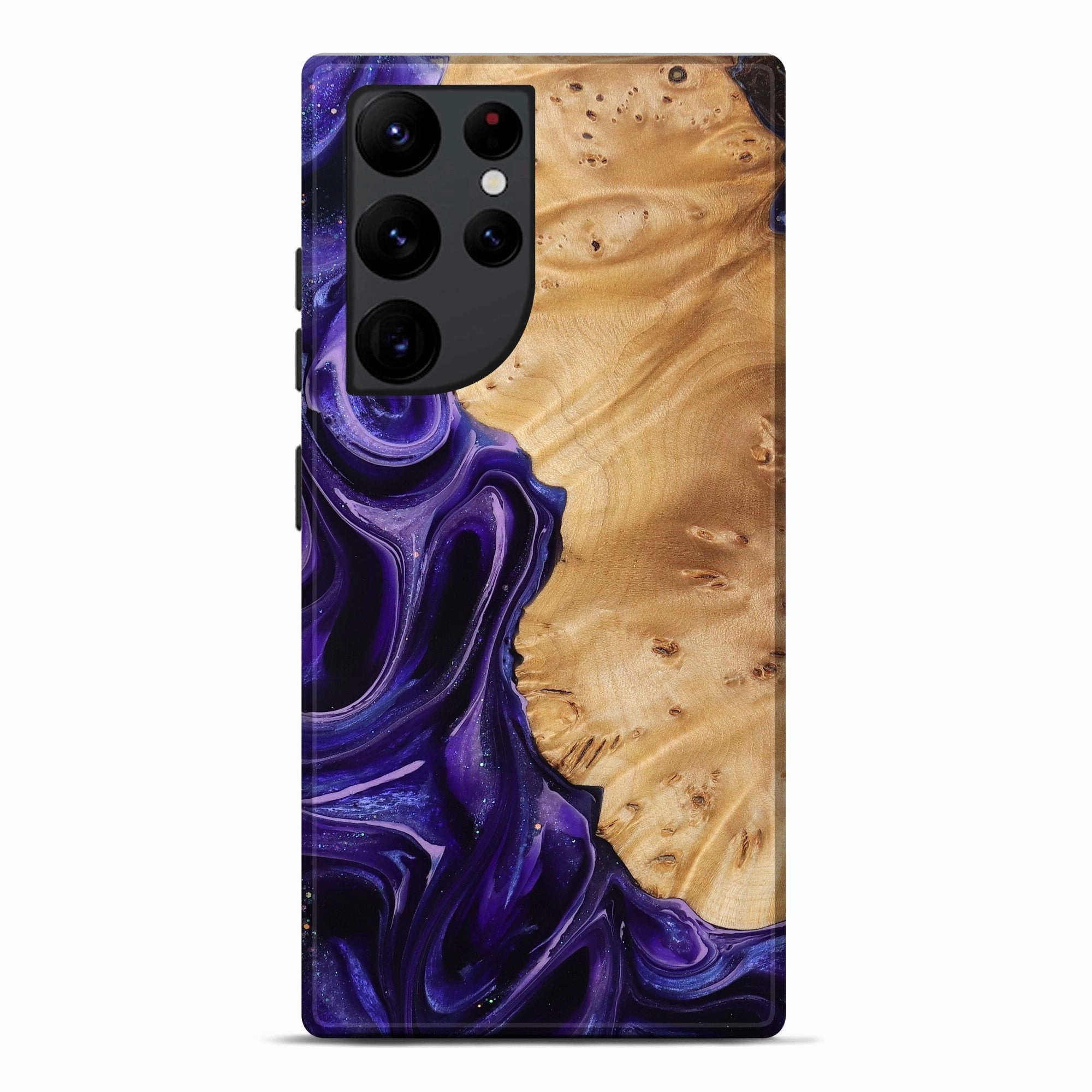 Scratch Proof Galaxy S22 Ultra Wood Live Edge Phone Case - Maxim (Purple, 777370)