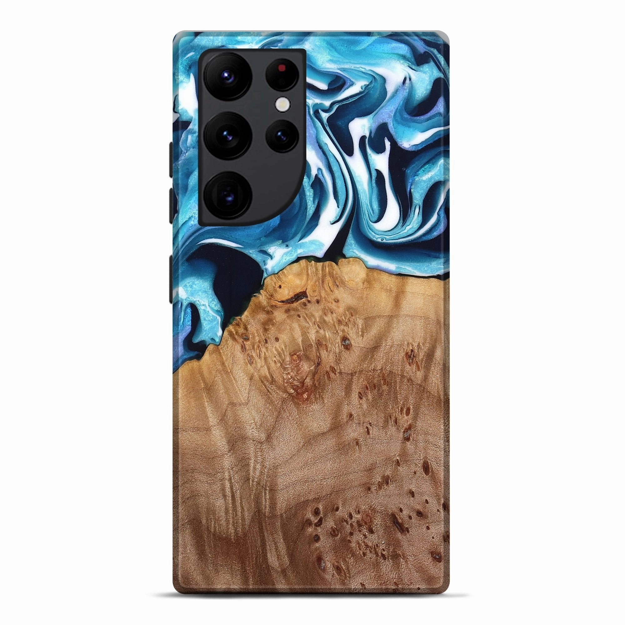 Anti Shock Film Galaxy S22 Ultra Wood Live Edge Phone Case - Olga (Blue, 776917)