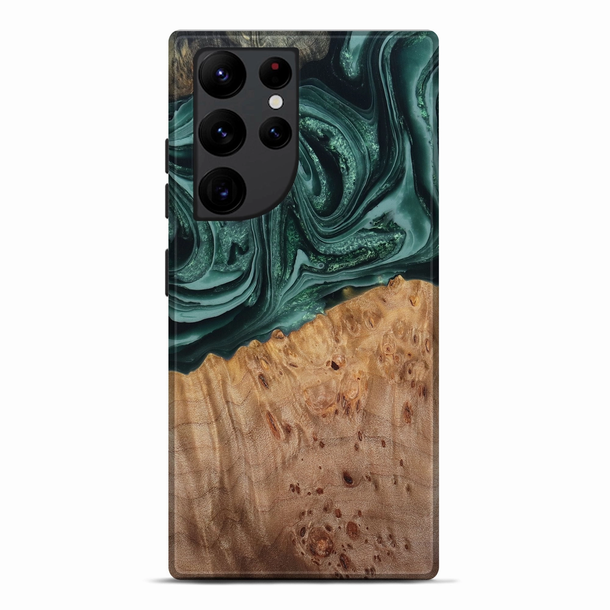 Edge Guard Crystal Clear Galaxy S22 Ultra Wood Live Edge Phone Case - Oliver (Green, 780319)