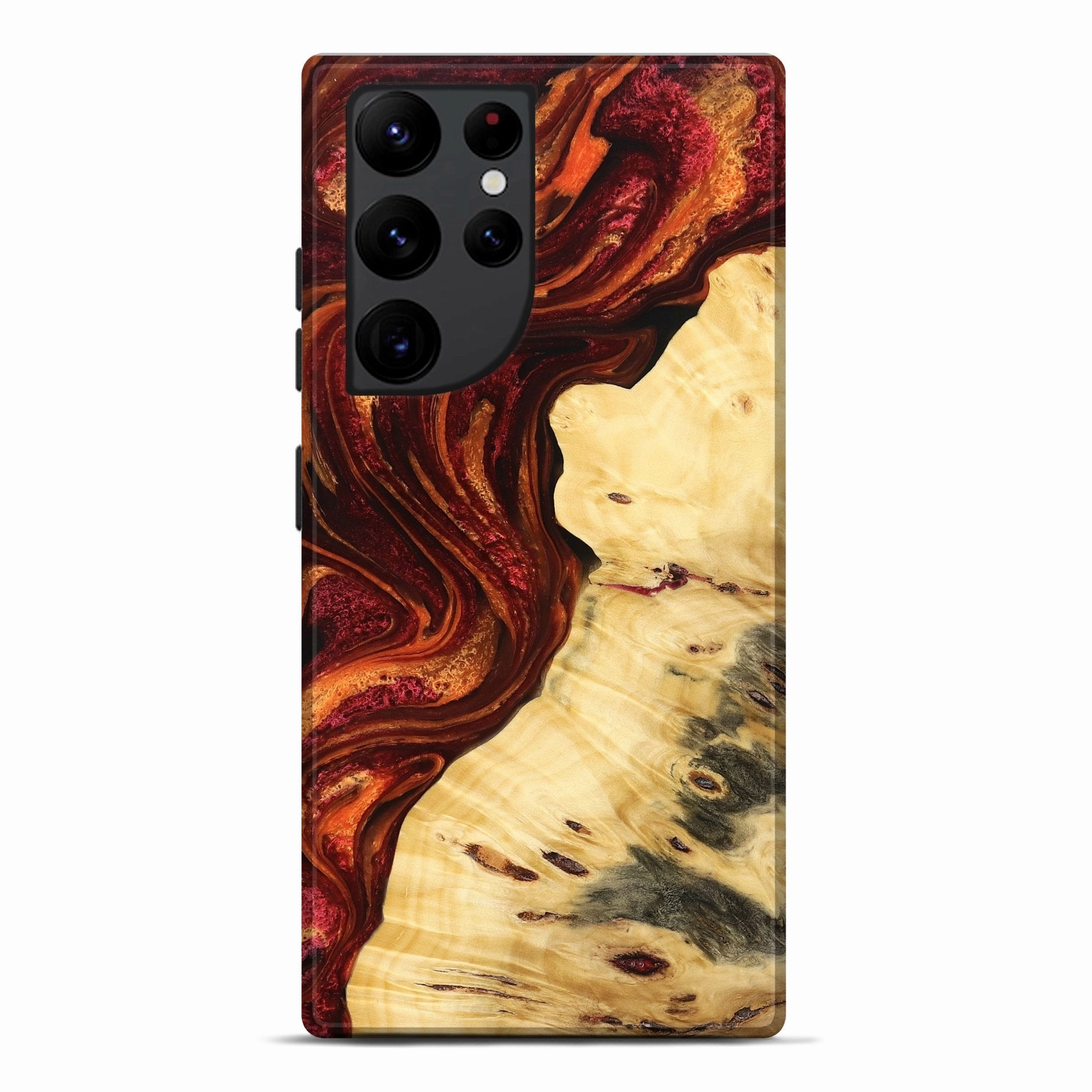 Anti Dust Film Galaxy S22 Ultra Wood Live Edge Phone Case - Rena (Red, 776943)