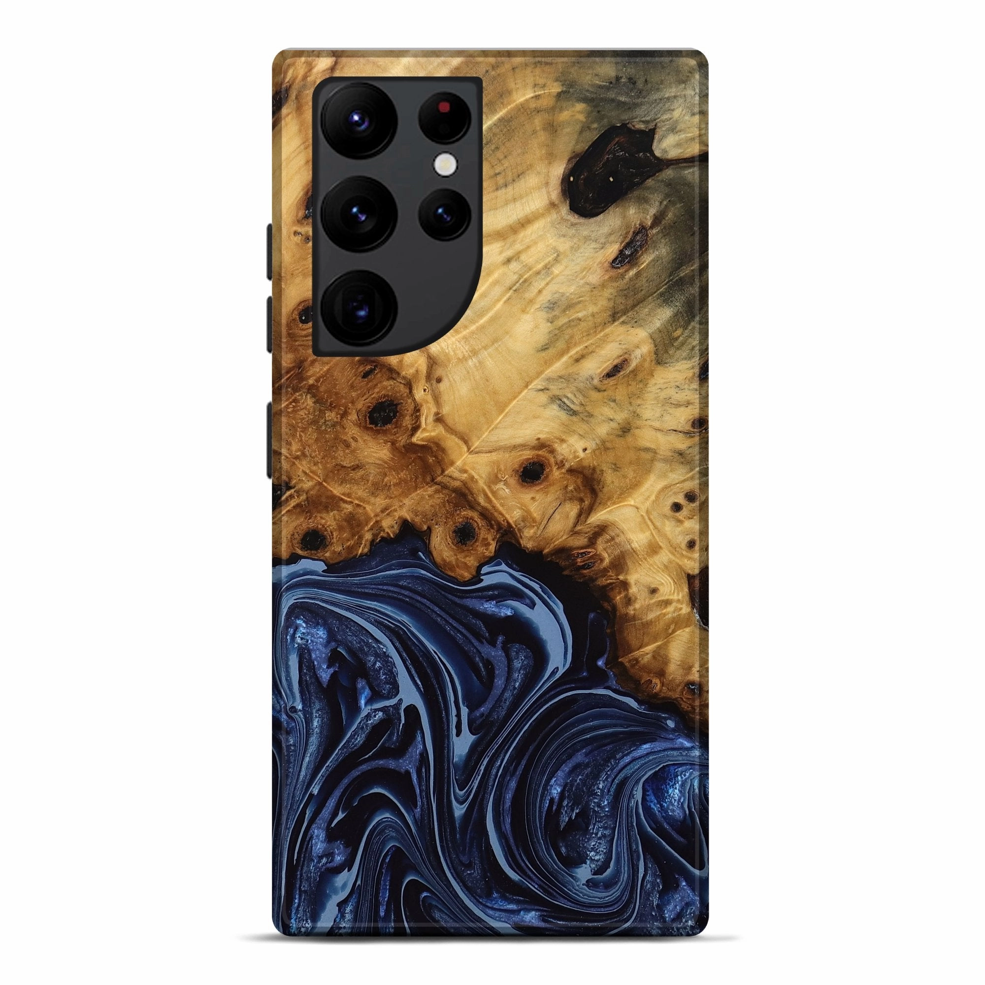 Galaxy S22 Ultra Wood Live Edge Phone Case - Richard (Blue, 775604) Impact Protection Grip Friendly