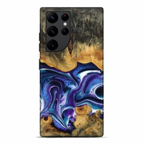 Ultra Clear Bubble Free Installation Galaxy S22 Ultra Wood Live Edge Phone Case - Ron (Purple, 778763)