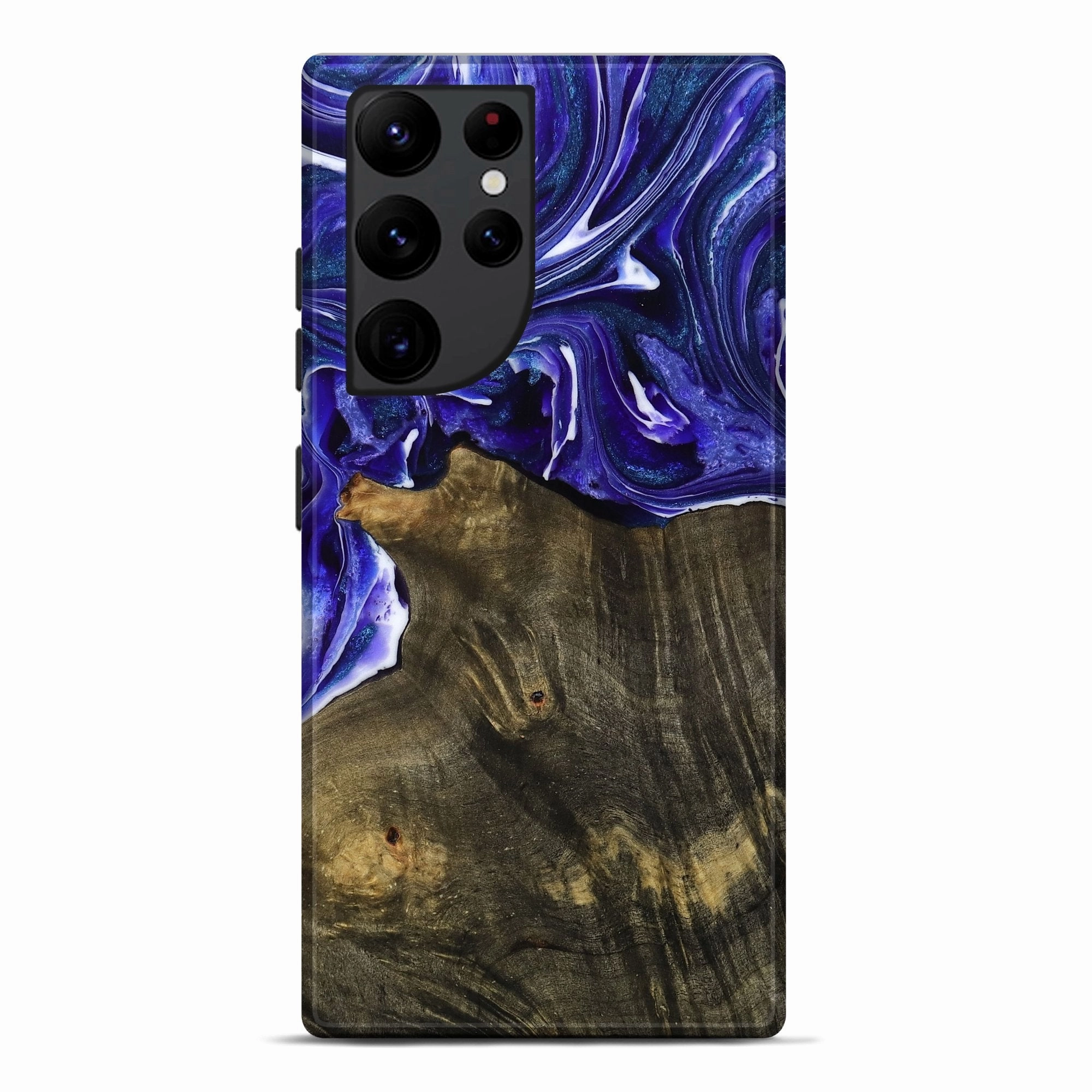 Anti Yellowing Screen Shatterproof Glass Galaxy S22 Ultra Wood Live Edge Phone Case - Sasha (Purple, 778167)