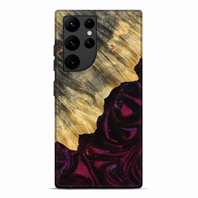 Galaxy S22 Ultra Wood Live Edge Phone Case - Sibyl (Red, 767337) Dustproof Cover Anti Oil Film