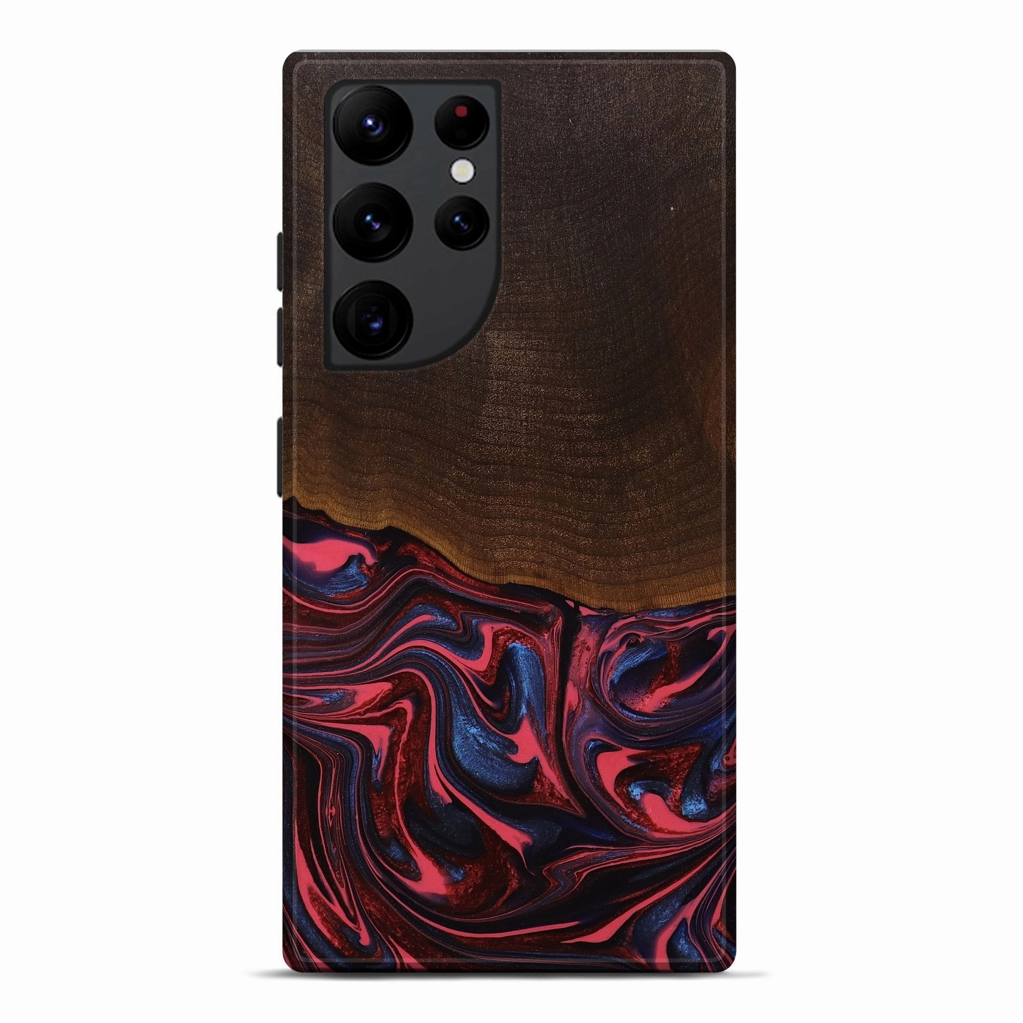 Anti Static Protective Layer Galaxy S22 Ultra Wood Live Edge Phone Case - Taryn (Red, 778096)