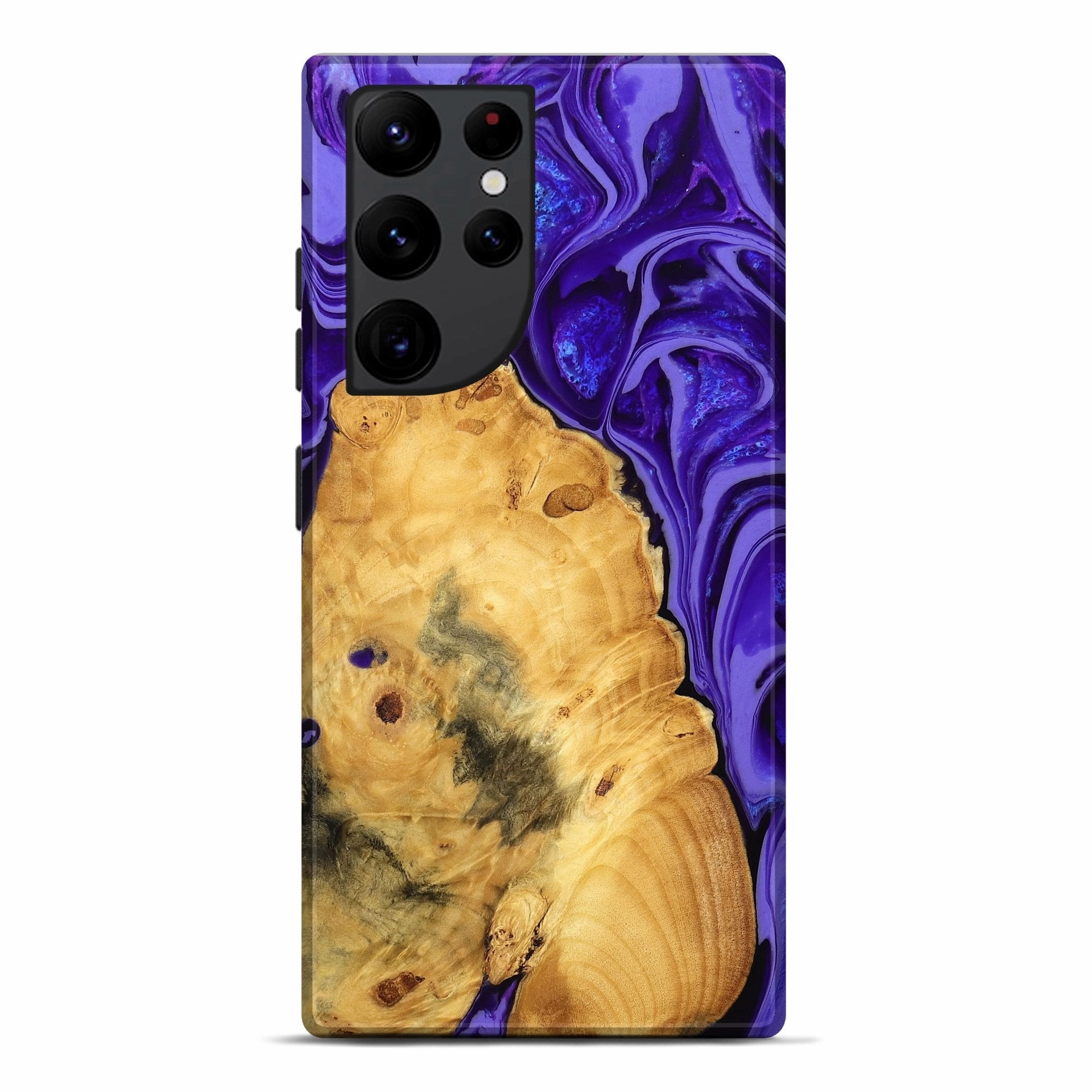 Galaxy S22 Ultra Wood Live Edge Phone Case - Yolanda (Purple, 779191) Reinforced Corners